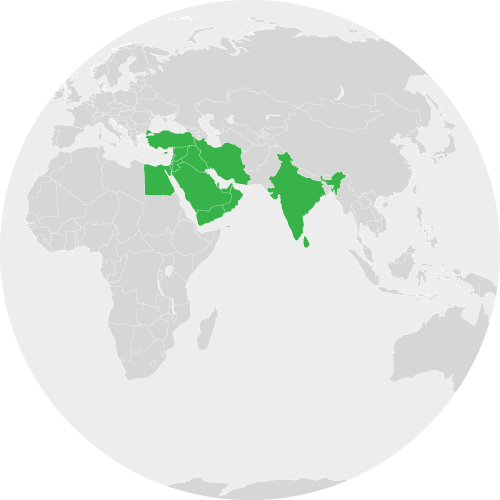 Восточное Средиземноморье, Ближний Восток, Индия