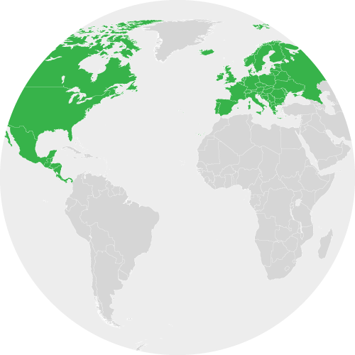 Европа, Северная Америка