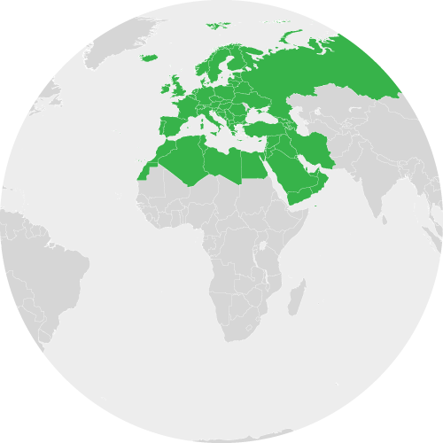 Европа, Северная Африка и Западная Азия